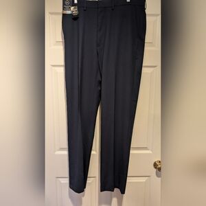 Haggar NWT $80 Navy Blue Classic Fit Luxury Stretch Glex Waistband Dress Pants